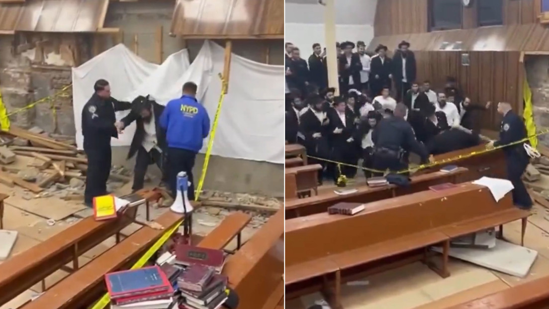 VIDEO: Caos y detenciones tras descubrimiento de un túnel secreto bajo una sinagoga en Nueva York