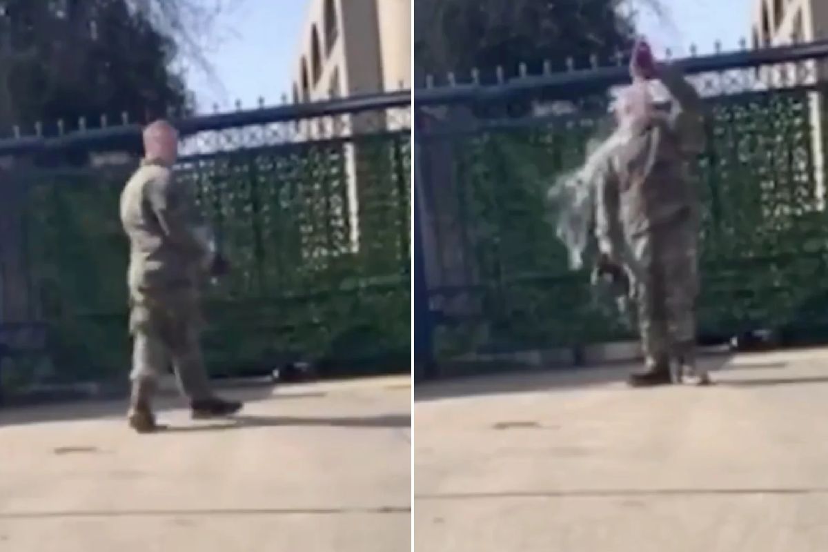 VIDEO: Soldado de Estados Unidos se prende fuego en protesta