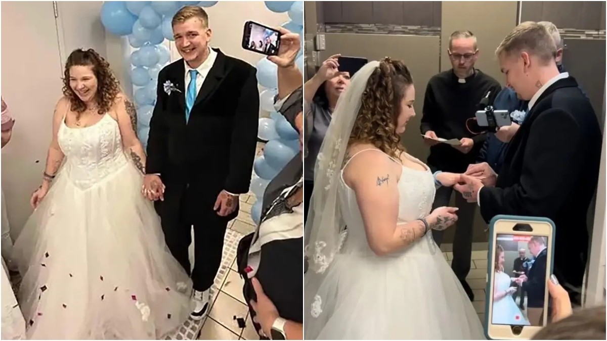 Novios se casaron en el baño de una estación de servicio: «Quería algo un poco diferente»