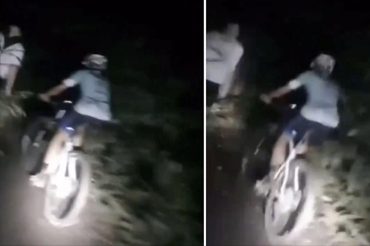 VIDEO: Ciclista es sorprendido por fantasma
