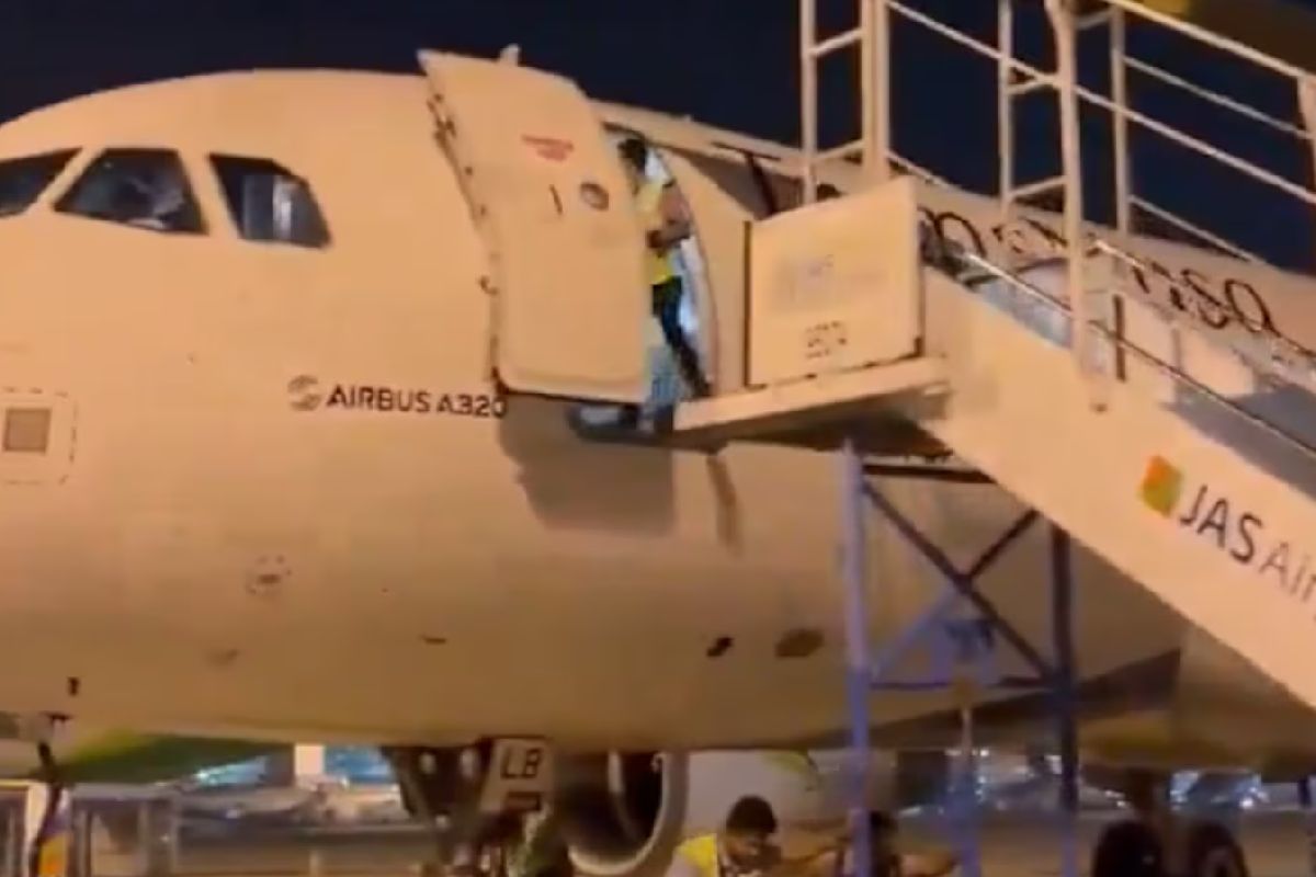 VIDEO: Hombre cae de avión al quitarle escalera de mano
