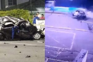 VIDEO: Auto choca con camión y mueren padre e hijo