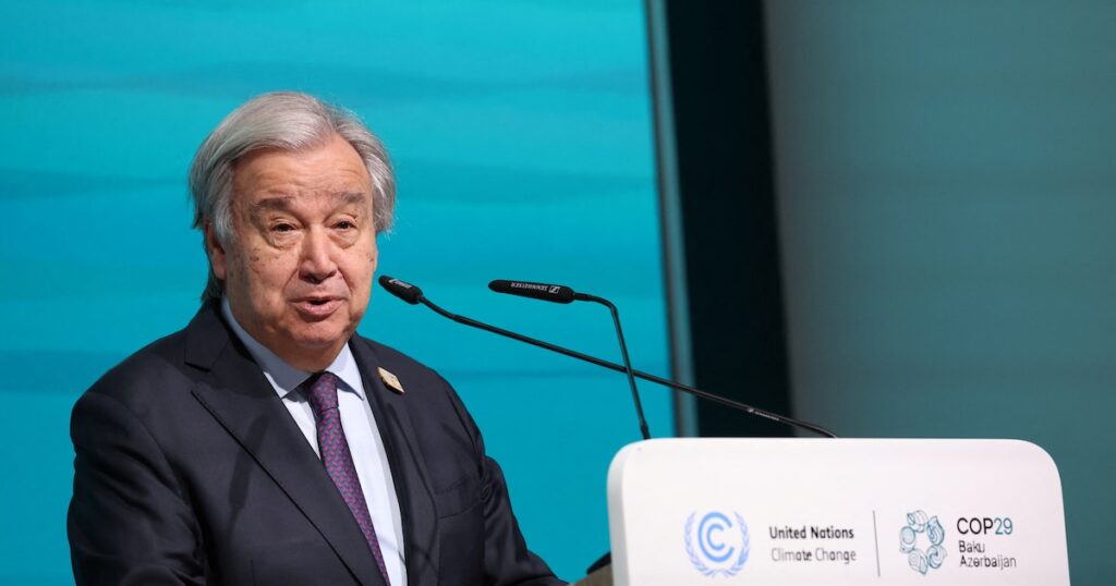 El secretario general de la ONU celebró el acuerdo alcanzado en la COP29 aunque admitió que esperaba “un resultado más ambicioso”