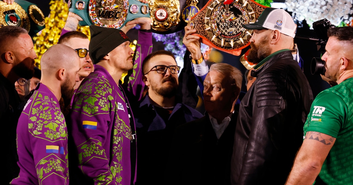 El peculiar careo entre Oleksandr Usyk y Tyson Fury en la previa de la esperada revancha