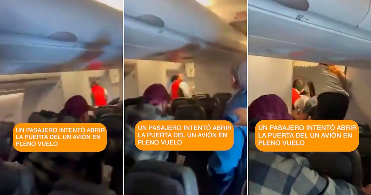 Pánico en un vuelo Madrid-Caracas: un pasajero intenta abrir la puerta del avión y un miembro de la tripulación se fractura la pierna al reducirlo