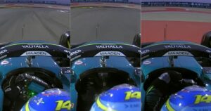 Peligro en la Fórmula 1: Fernando Alonso se quedó con el volante en la mano en plena práctica del GP de Bahréin