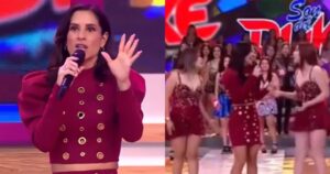 María Pía Copello pasa momento incómodo con agrupación Son del Duke luego que cantantes se rehusaran a cantar en vivo