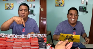 Peruano compró 101 barras de chocolate por casi S/1.000 en busca de un boleto dorado y grabó el inesperado hallazgo
