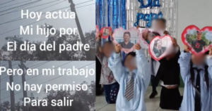 Faltó al trabajo para estar presente en la actuación de su hijo por el Día del Padre: “Tu papá está en camino, mi rey”