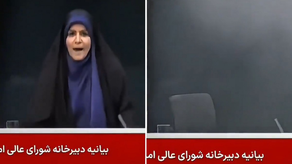 Video muestra a presentadora de TV iraní arrancando en plena transmisión en vivo tras ataque de Israel