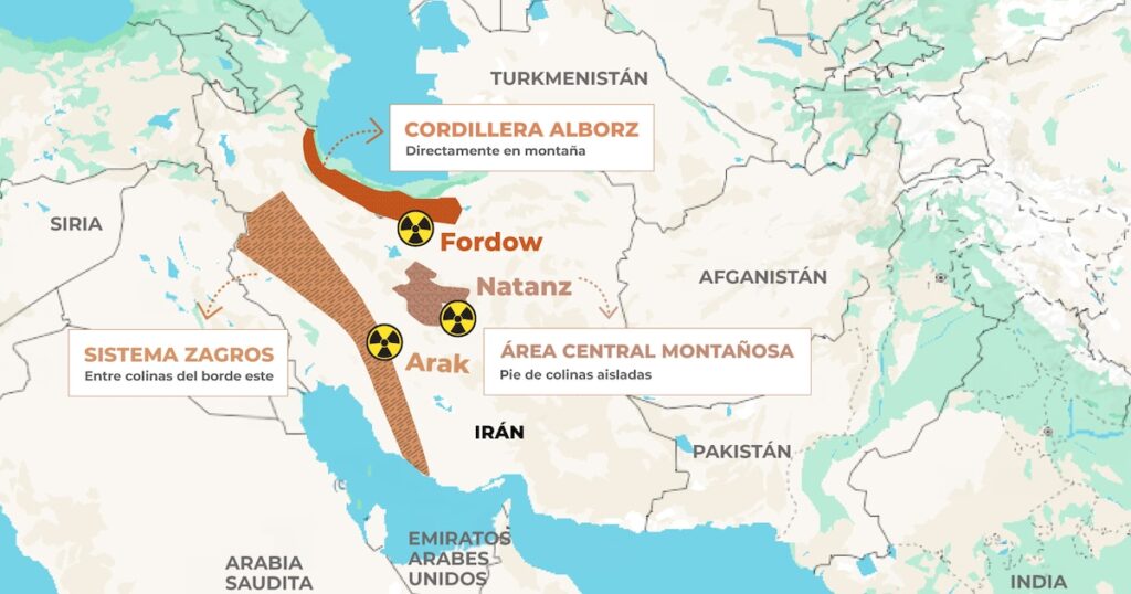 El arma bajo la montaña: cómo Irán utiliza su geografía para esconder las instalaciones nucleares