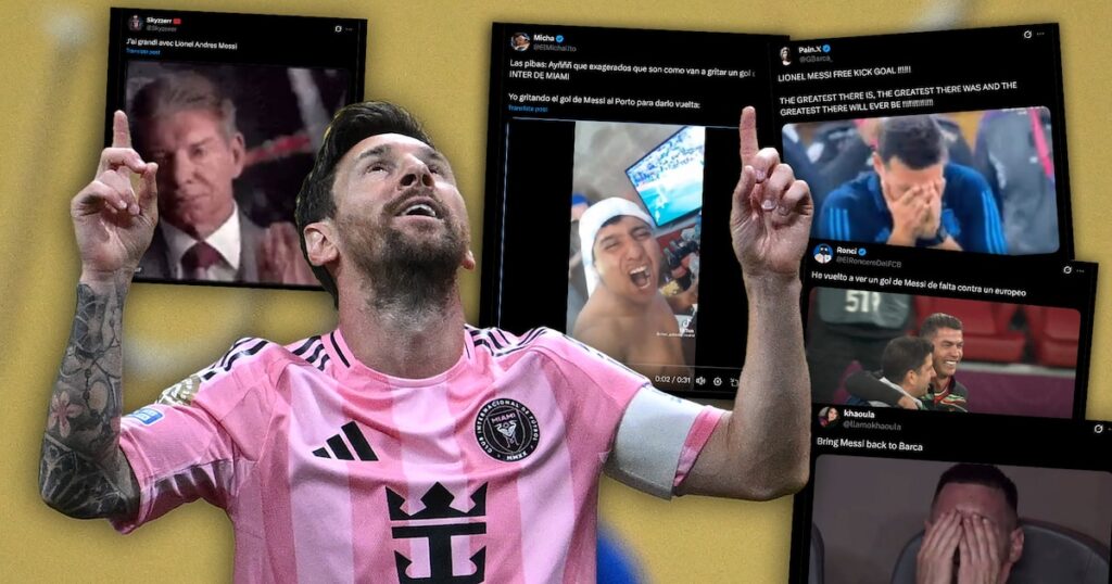 Los mejores memes del tiro libre de Messi en el triunfo del Inter Miami: de su vuelta al gol ante un europeo al clic “mundial”
