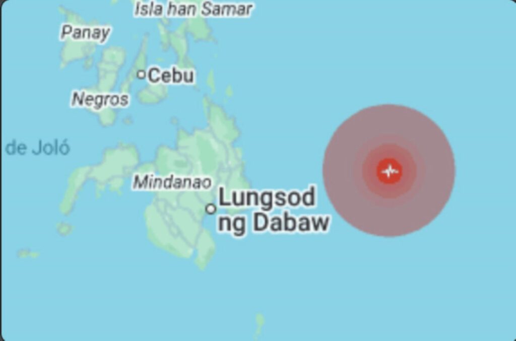 Un sismo de magnitud 6.3 sacude las aguas al este de la isla filipina de Mindanao