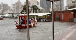 Destrozos en Punta del Este por temporal: se inundó el puerto, se soltaron barcos y cayeron árboles