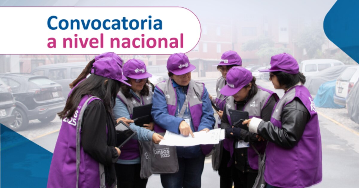 Convocatoria INEI para censistas 2025: Requisitos para postular a 30 mil puestos de S/ 6 mil por tres meses