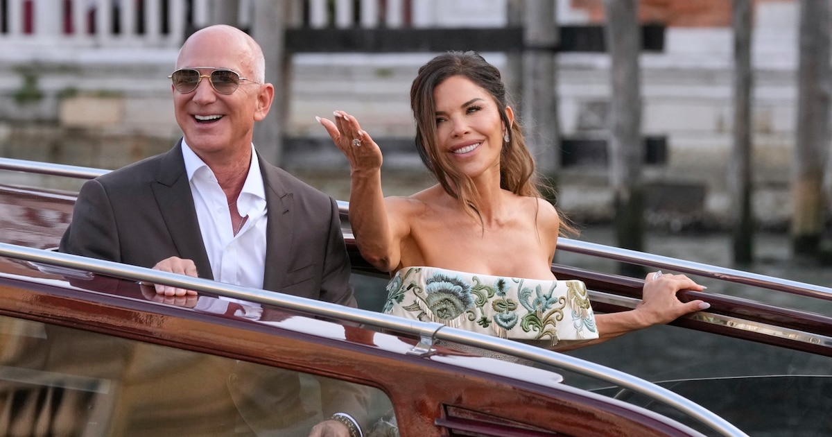 Celebridades navegan Venecia para la boda de Jeff Bezos y Lauren Sánchez