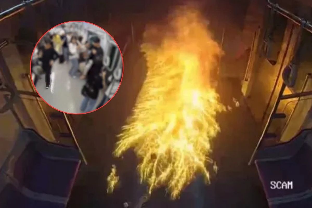 VIDEO: Hombre incendió un vagón de metro con pasajeros a bordo
