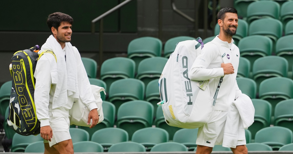 “Espero un poco más de respeto”: el divertido diálogo entre Djokovic y Alcaraz en un entrenamiento previo a Wimbledon