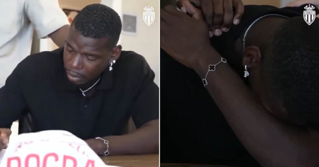Paul Pogba rompió en llanto luego de firmar contrato con Mónaco para volver al fútbol tras dos años suspendido