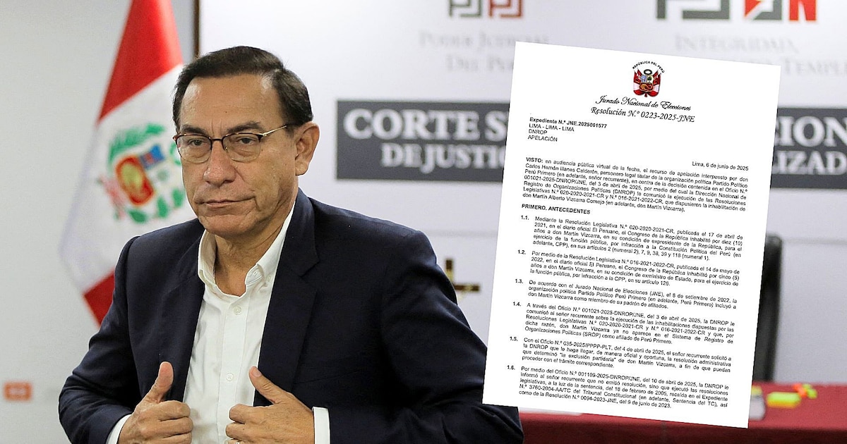 Martín Vizcarra queda fuera definitivamente de su propio partido: JNE publica resolución que rechaza apelación