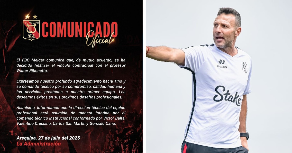 Melgar despide a Ribonetto tras derrota ante Cusco FC
