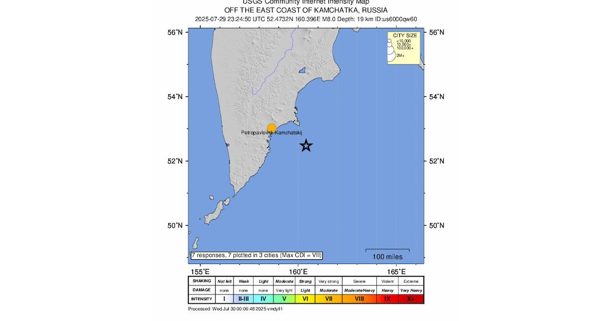 Terremoto de 8.0 en Rusia genera alerta de tsunami en el Pacífico y afecta Japón