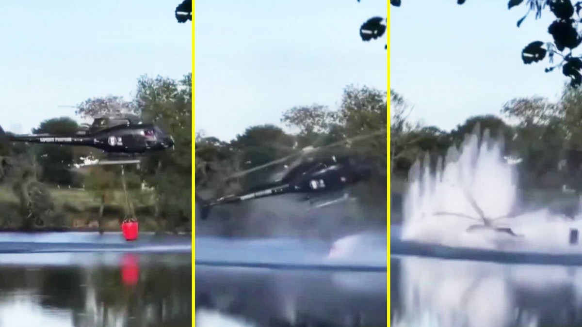 Helicóptero cae al agua durante lucha contra gran incendio en Francia