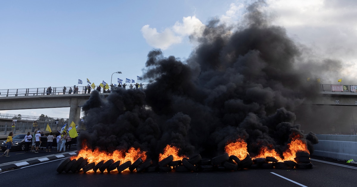 Protestas y bloqueos en Israel exigen alto el fuego y liberación de rehenes
