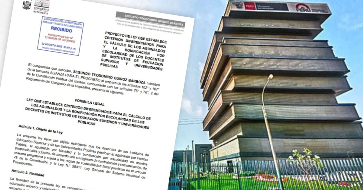 Aguinaldos docentes en universidades públicas alcanzarán S/4.000 con nueva ley y aumento de escolaridad