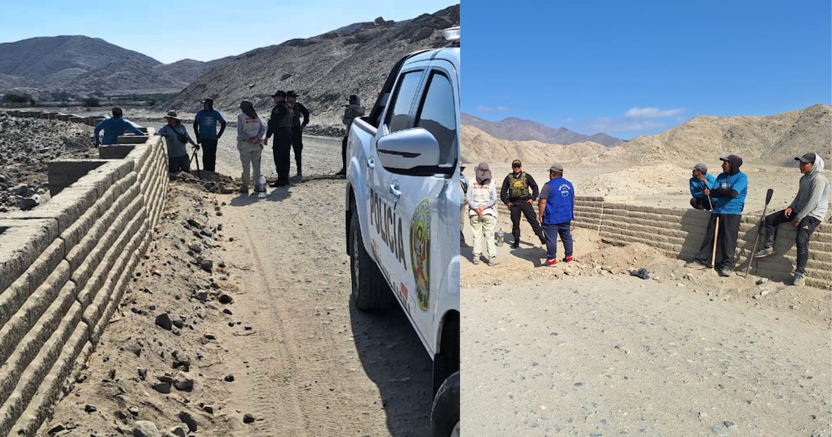 Excavación ilegal en Pampa Rosario causa daños en sitio arqueológico de Casma y detienen a cuatro personas