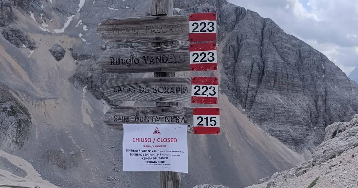 Rescatan a turista británico en Dolomitas tras ignorar advertencias y cruzar ruta cerrada; multa de más de 16 mil dólares por negligencia