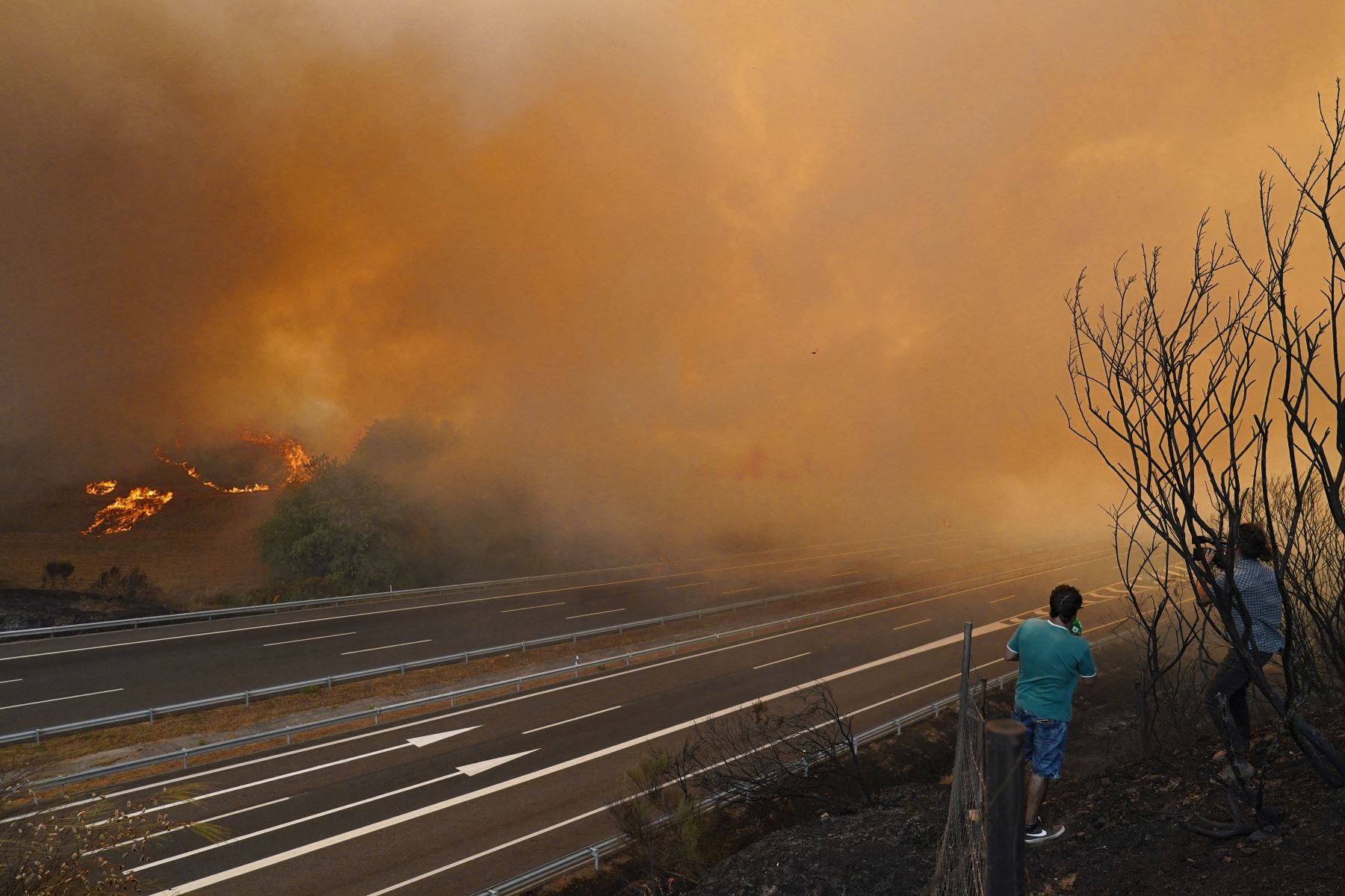 España enfrenta tercera semana de ola de calor y lucha contra incendios en Galicia y León con despliegue militar y cortes de carreteras