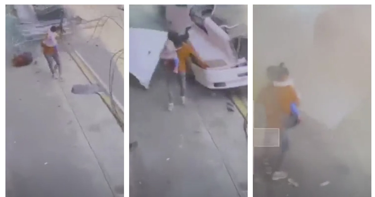 Accidente en Avenida 608 en CDMX: Camión de carga choca contra poste dejando a conductor prensado y salvando a una familia con bebé