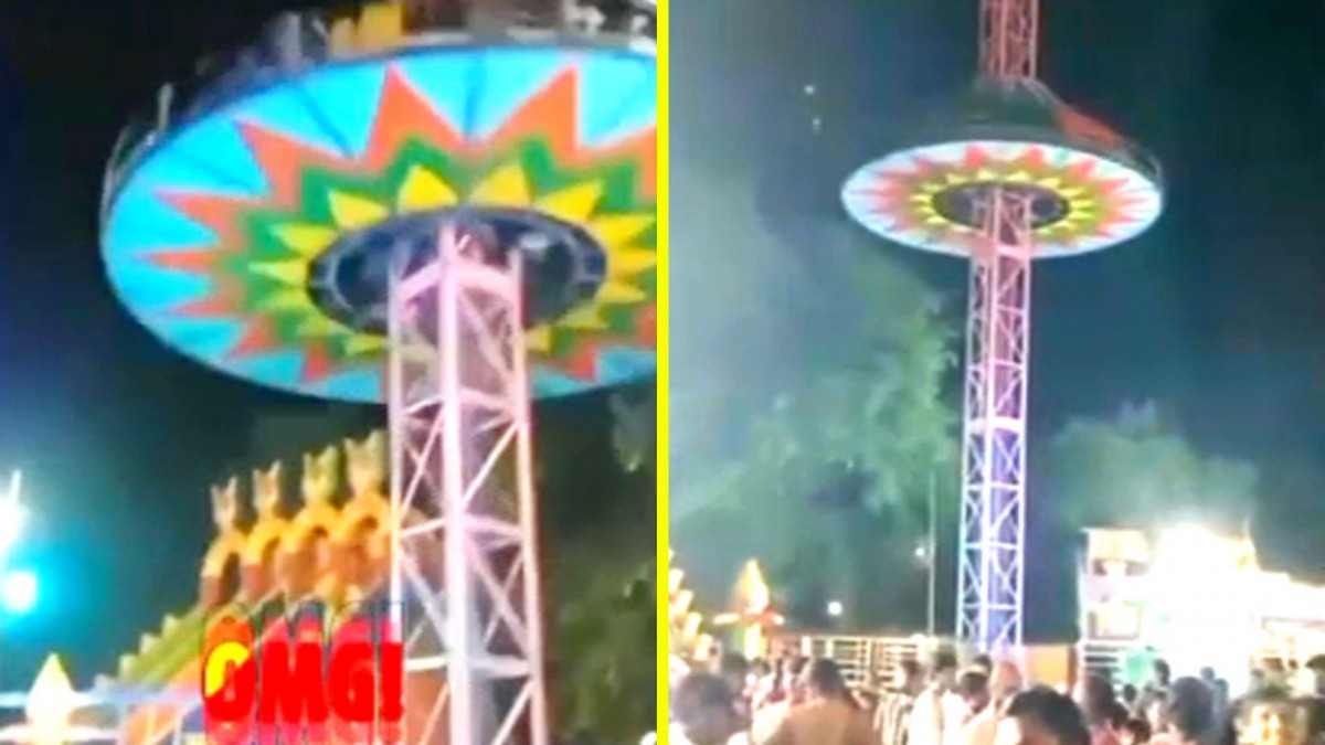 Tragedia en parque de diversiones en la India: falla técnica provoca caída de juego desde 15 metros y deja múltiples heridos