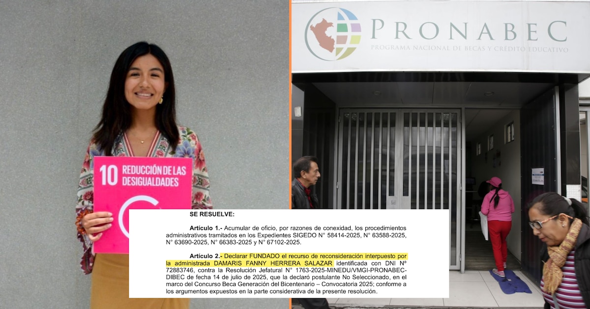 Pronabec devuelve la Beca Generación Bicentenario a joven estudiante tras denuncia y polémica