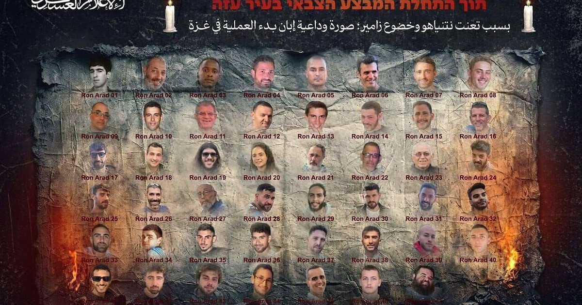 Hamas publica imagen de los 48 rehenes israelíes secuestrados en Gaza
