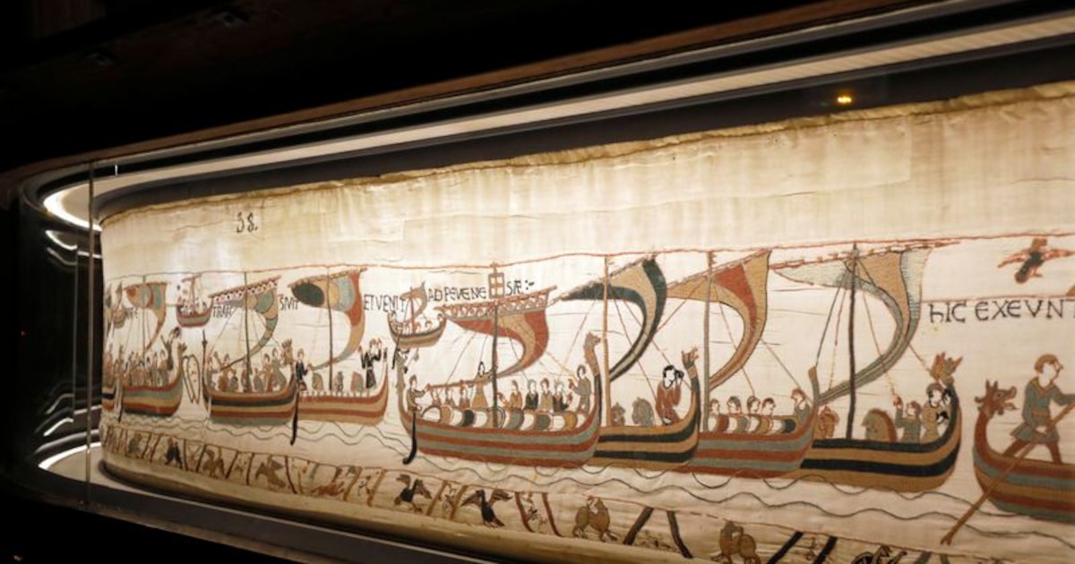 Macron promete prestar el frágil Tapiz de Bayeux a Reino Unido, desata protestas por riesgo de destrucción