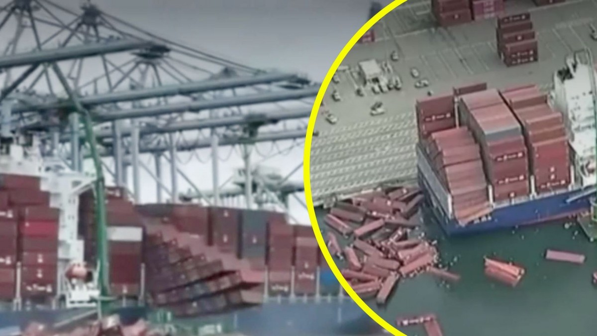 ¡Casi 70 contenedores caen al mar en Long Beach! Puerto en crisis y operaciones suspendidas