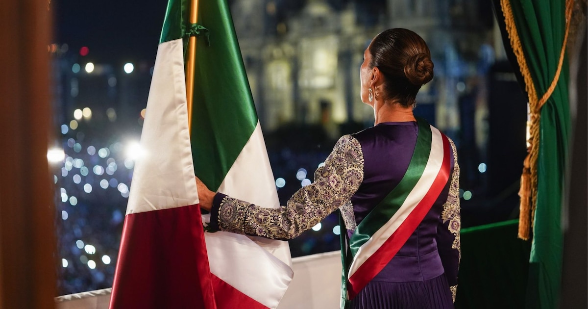 Claudia Sheinbaum hace historia al ser la primera mujer en liderar el Grito de Independencia con un vestido artesanal lleno de simbolismo feminista y nacionalismo mexicano