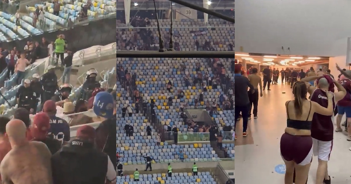 Violento enfrentamiento en Brasil: policía golpea a hinchas de Lanús y detiene la Copa Sudamericana
