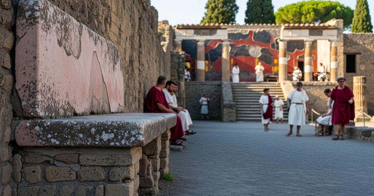 ¡Descubren en Pompeya un banco de espera que revela secretos de la élite romana y su vida social!