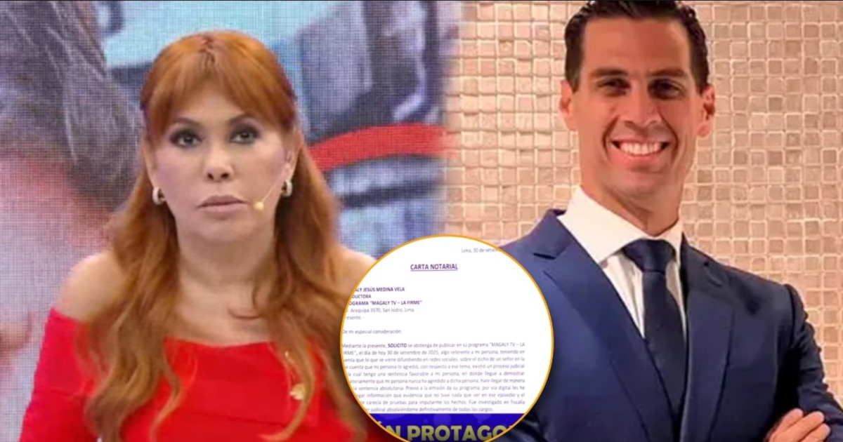 Gustavo Salcedo envía carta notarial a Magaly Medina; ella le pide que se abstenga de publicar sobre ella