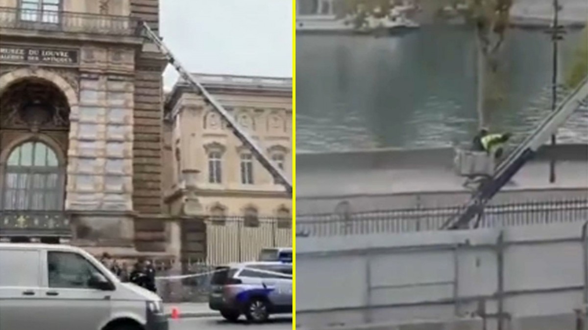 ¡Ladrones del Louvre huyen en Escalera Mecánica sin que nadie los detenga!