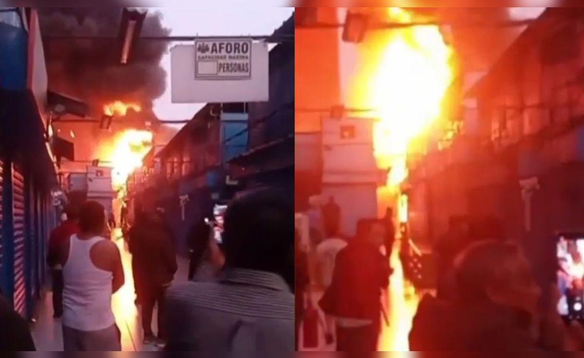 Incendio en galería de Jr. Huanta en Cercado de Lima moviliza a 16 unidades de bomberos