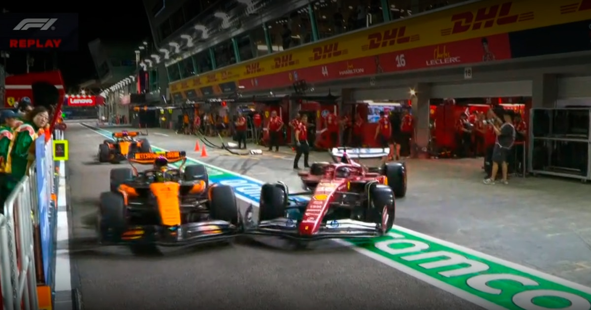 Caos en Singapur: Leclerc ordena salir y choca con Norris, Ferrari y McLaren sancionados por error de seguridad