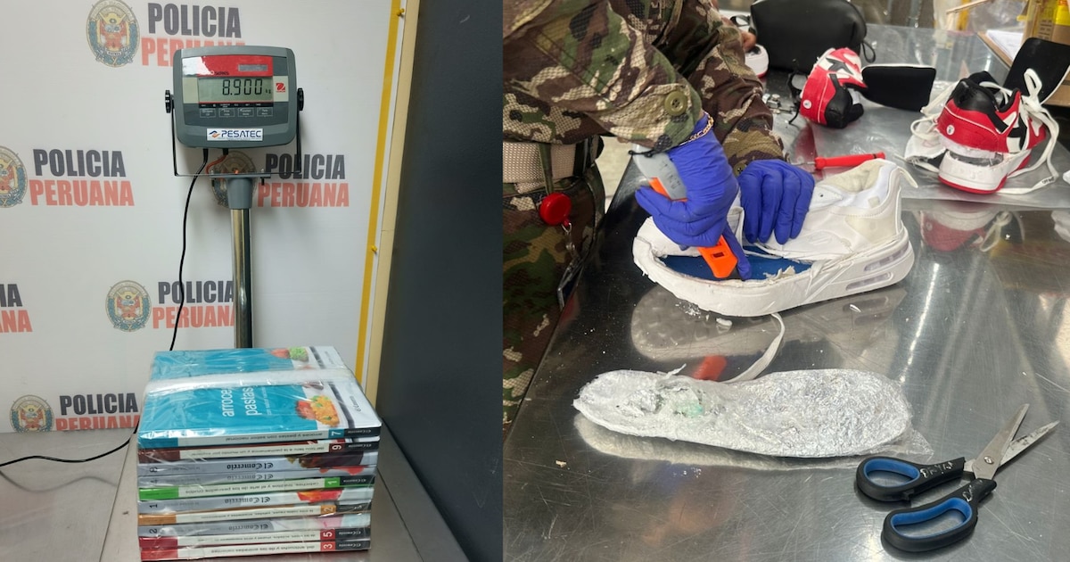 Policía confisca más de 8 kilos de cocaína ocultos en libros y calzado con destino a Barcelona y Chicago
