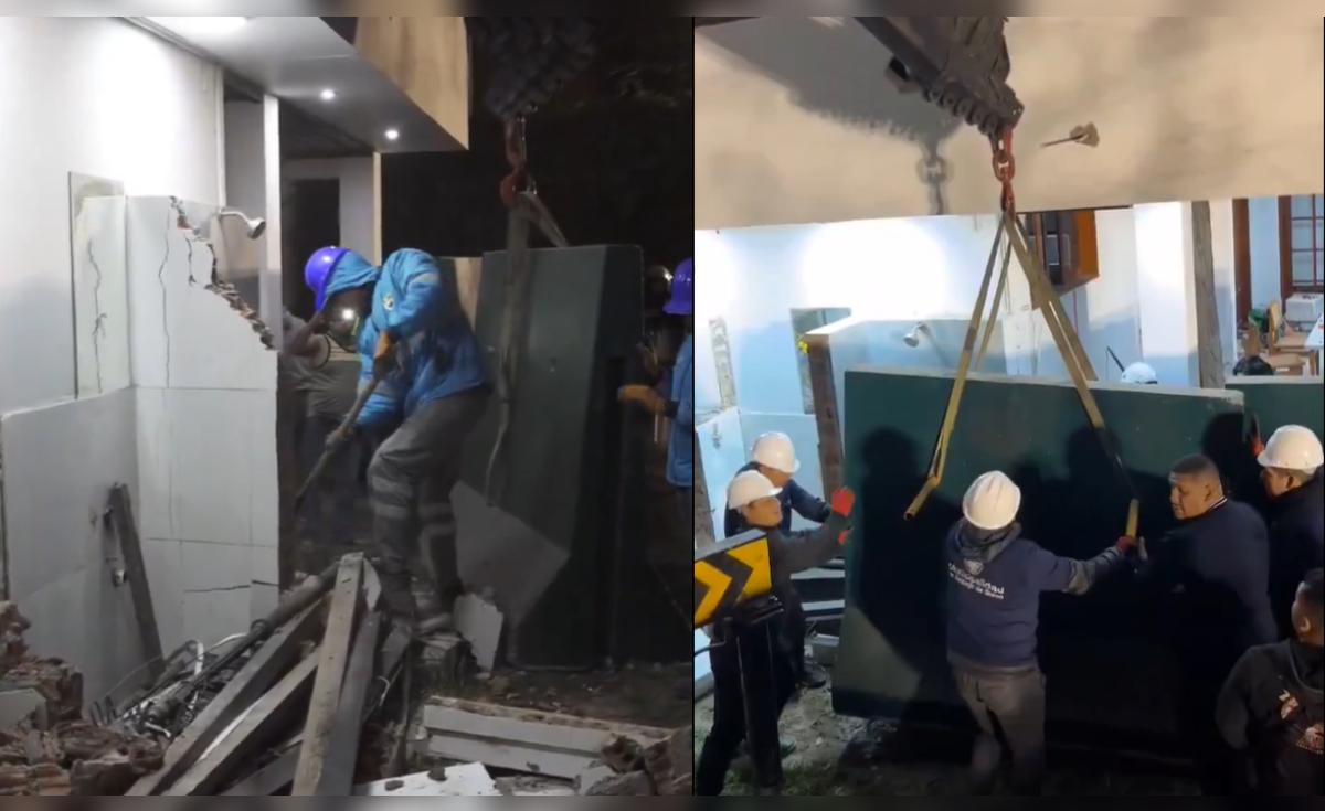 Municipalidad de Surco demolió parte de la casa de congresista María Acuña y levantó muros exteriores