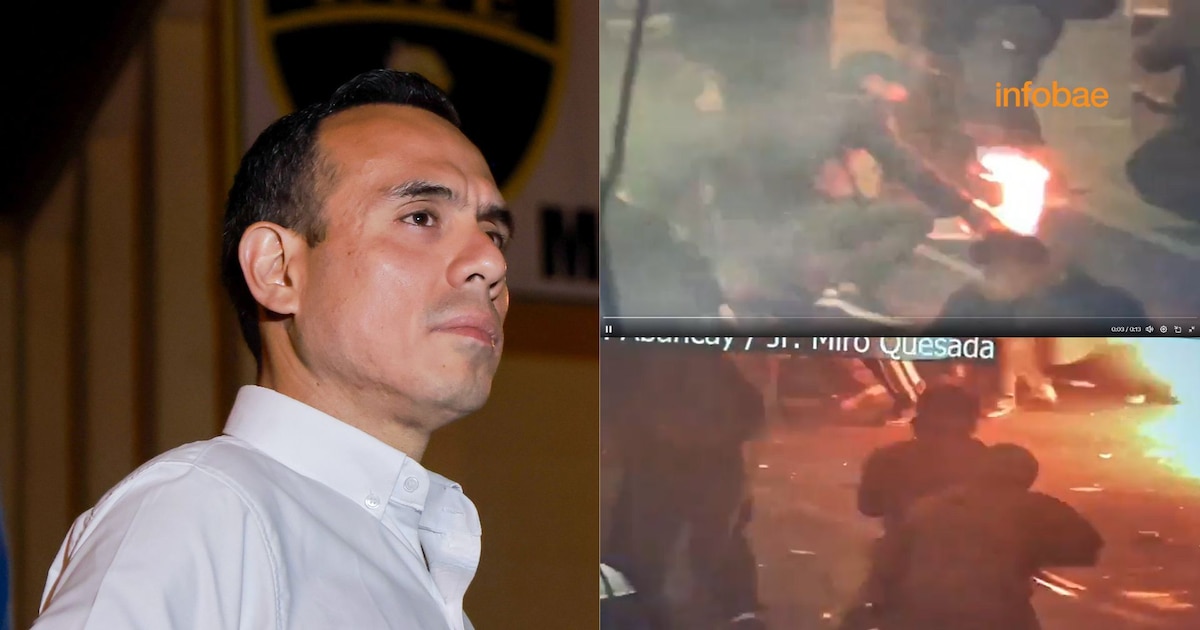 José Jerí muestra el momento en que manifestantes lanzan bomba molotov a la PNP: buscan caos y violencia