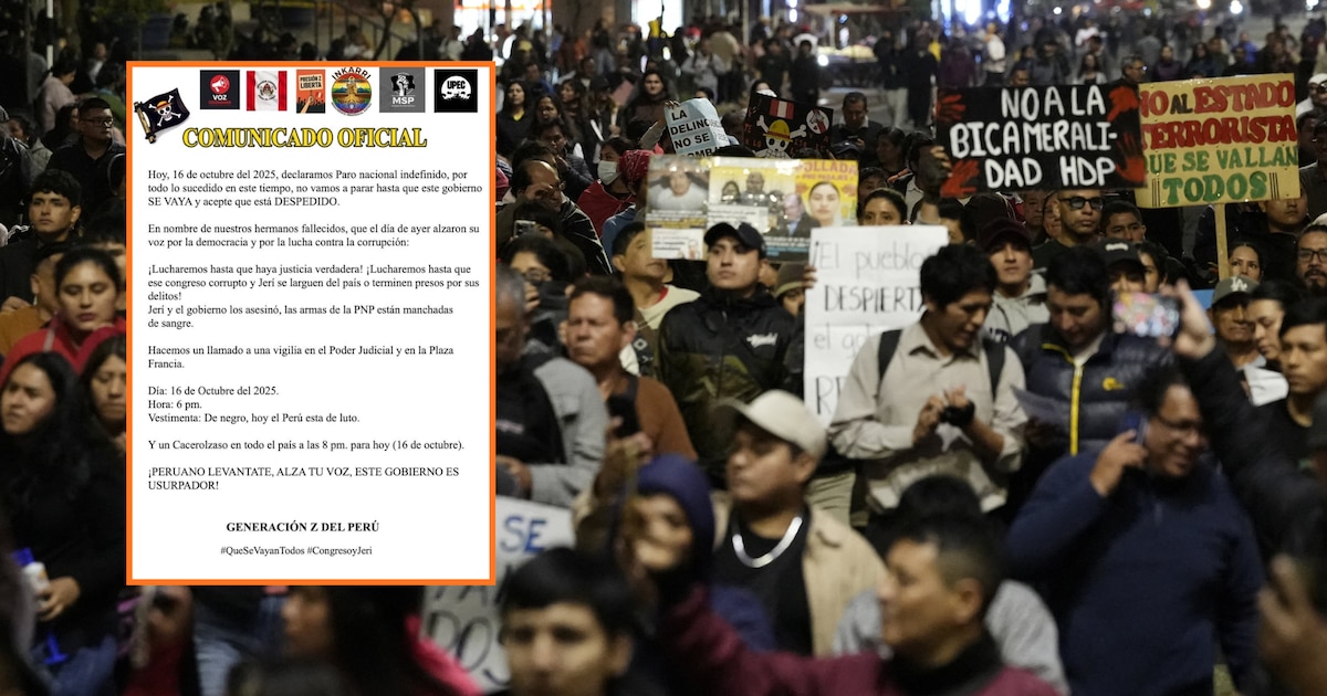 Generación Z llama a paro nacional indefinido tras fallecimiento de manifestante en Lima