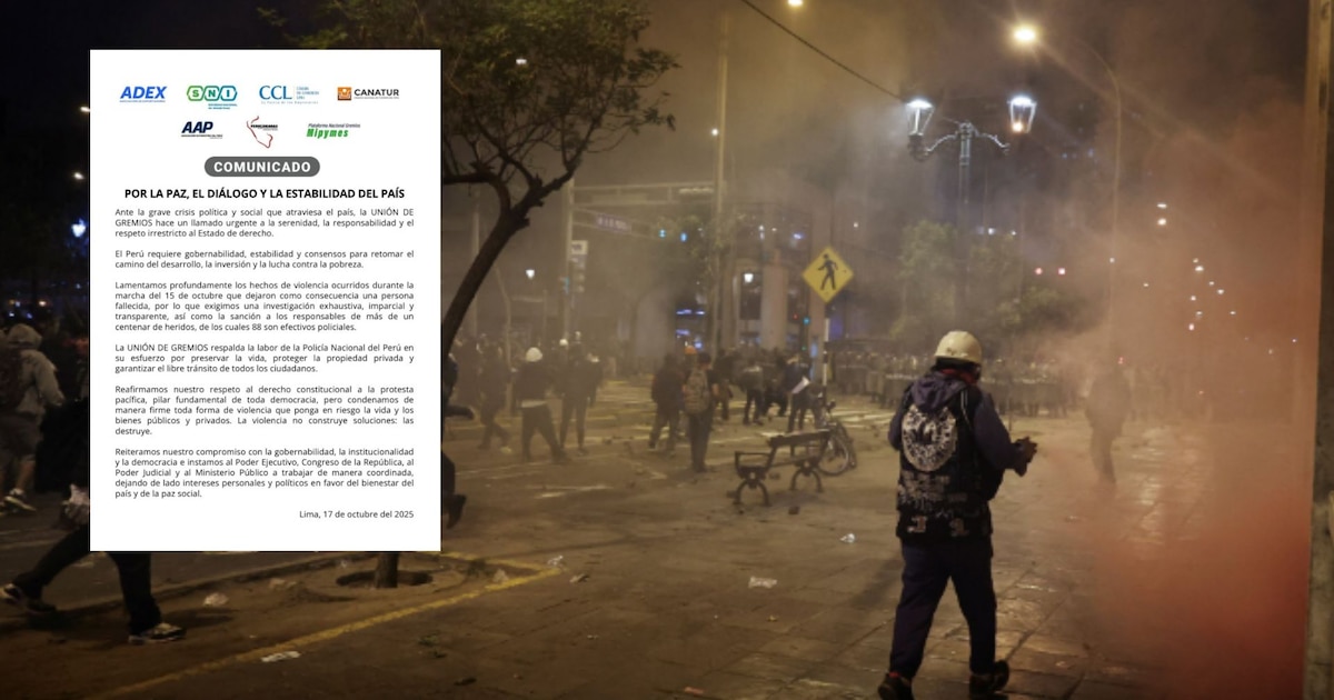 Gremios exigen investigación objetiva por los incidentes del 15 de octubre